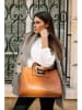 maison héritage PARIS Leren handtas "Jane" lichtbruin - (B)34 x (H)26 x (D)11 cm