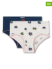 Sanetta 2-delige set: slips wit/donkerblauw