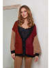 Joséfine Cardigan in Schwarz/ Hellbraun/ Rot