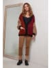 Joséfine Cardigan in Schwarz/ Hellbraun/ Rot