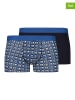 Skiny 2er-Set: Boxershorts in Schwarz/ Blau