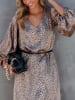 Milan Kiss Kleid in Beige/ Schwarz