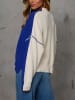 Milan Kiss Pullover  in Blau/ Creme