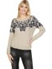 Heine Pullover in Beige/ Dunkelblau/ Braun