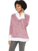 Heine Pullover in Rosa/ Weiß