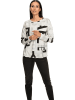 Heine Longsleeve in Weiß/ Schwarz/ Grau