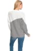Heine Pullover in Grau/ Weiß
