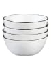 Björn 4-delige set: ontbijtborden "Pure" wit/zwart - Ø 16 cm