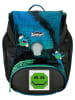 Scout 4tlg. Schulranzen-Set "Alpha Set Movie - Blue Pixel" in Schwarz/ Blau