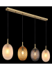 Globo lighting Hanglamp "Devin" goudkleurig/grijs/transparant - (L)96 x (B)15 x (H)120 cm