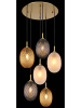 Globo lighting Hängeleuchte "Devin" in Gold/ Grau/ Transparent - Ø 47 cm