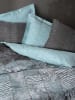 Elizabed Satijnen beddengoedset grijs/turquoise