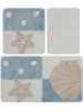 Elizabed 3er-Set: Badvorleger in Hellblau/ Creme