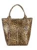 Mia Tomazzi Leren shopper "Barozzi" lichtbruin - (B)31 x (H)36 x (D)20 cm