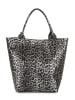 Mia Tomazzi Skórzany shopper bag "Barozzi" w kolorze szarym - 31 x 36 x 20 cm