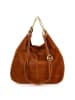Mia Tomazzi Leren handtas "Tarabella" lichtbruin - (B)34 x (H)30 x (D)11 cm