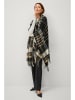 ellos Poncho "Ally" zwart/beige/wit