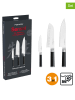 Fiskars 3-delige keukenmessenset "Sensei" zwart/zilverkleurig