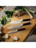 Fiskars 3-delige keukenmessenset "Sensei" zwart/zilverkleurig