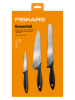 Fiskars 3er-Set: Küchenmesser ''Essential'' in Schwarz/ Silber