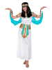 Carnival Party 6-delig kostuum "Egyptische Koningin" wit/turquoise/goudkleurig