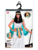 Carnival Party 6-delig kostuum "Egyptische Koningin" wit/turquoise/goudkleurig