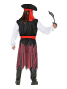 Carnival Party 5-delig kostuum "Caribische Piraat" wit/zwart/rood