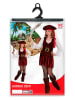 Carnival Party 4-częściowy kostium "Pirate girl of the Caribbean" w kolorze biało-czarno-czerwonym
