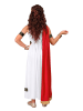 Carnival Party 4-delig kostuum "Romeinse Keizerin" wit/rood/goudkleurig