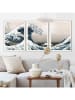 Orangewallz 3-delige set: ingelijste kunstdrukken "Hokusai - the great wave"
