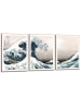 Orangewallz 3-delige set: ingelijste kunstdrukken "Hokusai - the great wave"