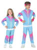 Carnival Party 2-delig kostuum "80's Trainingspak" blauw/paars/roze