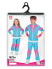 Carnival Party 2-delig kostuum "80's Trainingspak" blauw/paars/roze