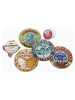 BIA INTERNATIONAL Talerze śniadaniowe (4 szt.) ''Classic Camembert'' ze wzorem - Ø 20 cm