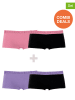 Muchachomalo 4er-Set: Pantys in Lila/ Schwarz/ Rosa