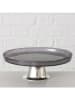 Boltze Tortenplatte ''Kalis'' in Grau/ Silber - (H)7,5 x Ø 21 cm