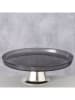 Boltze Tortenplatte ''Kalis'' in Grau/ Silber - (H)7,5 x Ø 21 cm