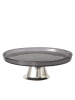 Boltze Tortenplatte ''Kalis'' in Grau/ Silber - (H)7,5 x Ø 21 cm
