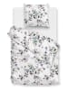 HNL Flanellen beddengoedset "Celia" wit/mintgroen