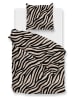 HNL Flanellen beddengoedset "Zebrato" crème/zwart