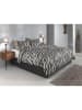 HNL Flanellen beddengoedset "Zebrato" crème/zwart