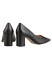 Högl Leder-Pumps "Rosette" in Schwarz