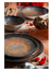 Trendy Kitchen by EXCÉLSA 6-delige set: dessertborden "Efesto" petrol/okergeel - Ø 20 cm