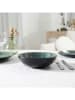 Rétro Chic 6-delige set: soepborden "Elia" groen/zwart - Ø 18,5 cm