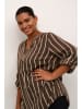 KAFFE curve Bluse "Sida" in Braun/ Weiß