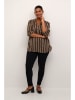 KAFFE curve Bluse "Sida" in Braun/ Weiß
