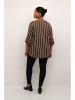 KAFFE curve Bluse "Sida" in Braun/ Weiß