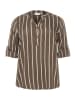 KAFFE curve Bluse "Sida" in Braun/ Weiß