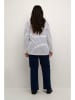 Kaffe Longsleeve "Winni" in Weiß/ Dunkelblau