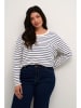 Kaffe Longsleeve "Winni" in Weiß/ Dunkelblau